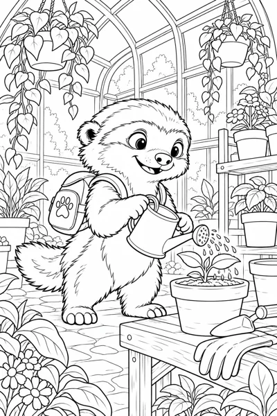 BADI coloring page: The greenhouse
